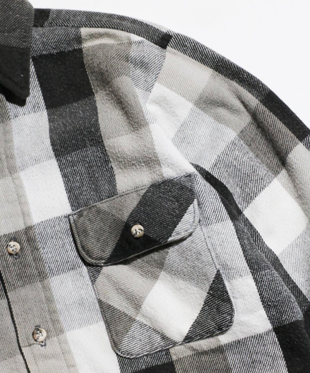 VINTAGE / 1980's- FIVE BROTHERS WOVEN CHECK FLANNEL SHIRTS MADE IN USA
