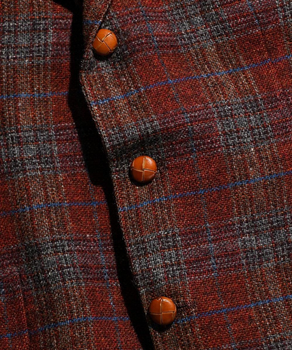 VINTAGE / LATE 1970's- CHAPS by RALPH LAUREN OMBRE CHECK WOOL 3BUTTONS JACKET