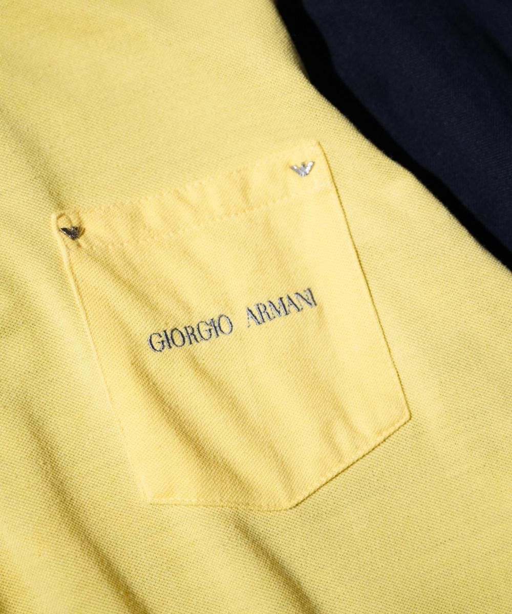 OLD / GIORGIO ARMANI COLOR BLOCK ZIP POLO SHIRT