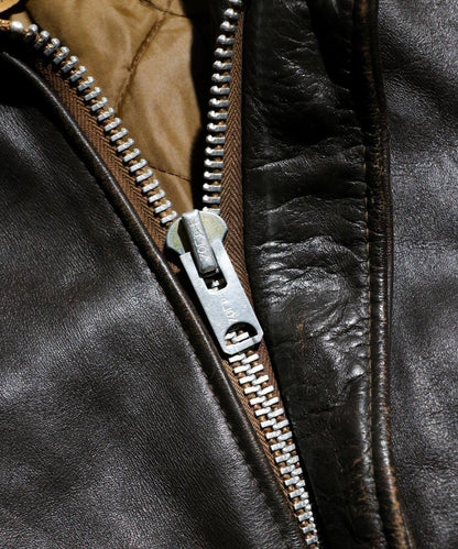VINTAGE / 1960-1970's SCHOTT NYC IS-674-MS LEATHER QUILTING LINED G-1 STYLE JACKET