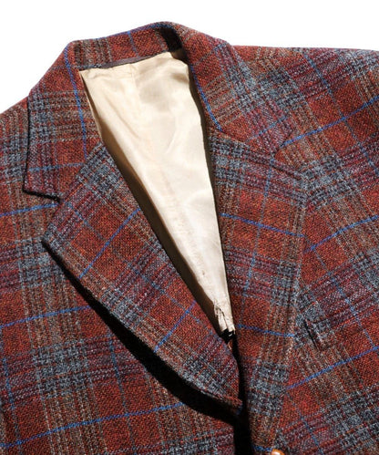 VINTAGE /  LATE 1970's- CHAPS by RALPH LAUREN OMBRE CHECK WOOL 3BUTTONS JACKET