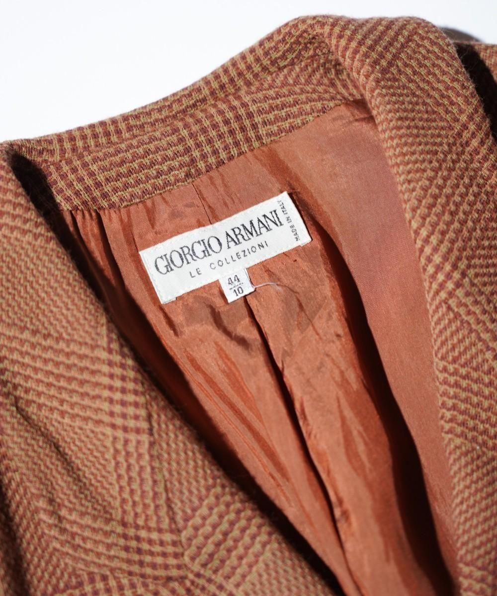 OLD / GIORGIO ARMANI GLEN CHECK JACQUARD DOUBLE-BREASTED JACKET