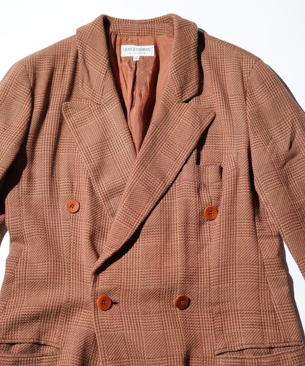 OLD / GIORGIO ARMANI GLEN CHECK JACQUARD DOUBLE-BREASTED JACKET