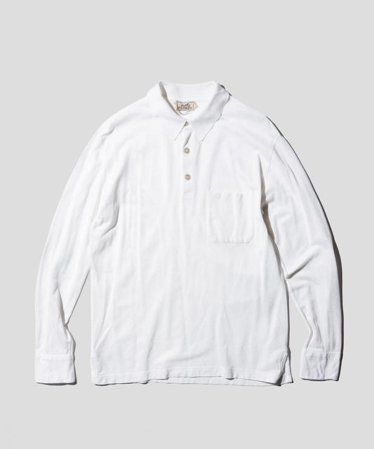 OLD / HERMES COTTON LONG SLEEVE POLO COLLAR SHIRT