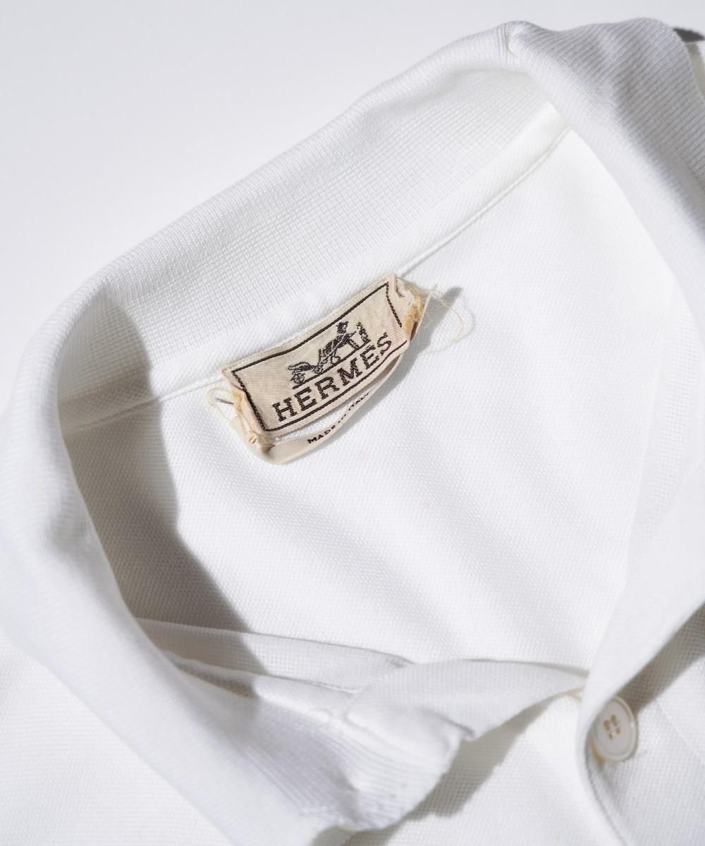 OLD / HERMES COTTON LONG SLEEVE POLO COLLAR SHIRT