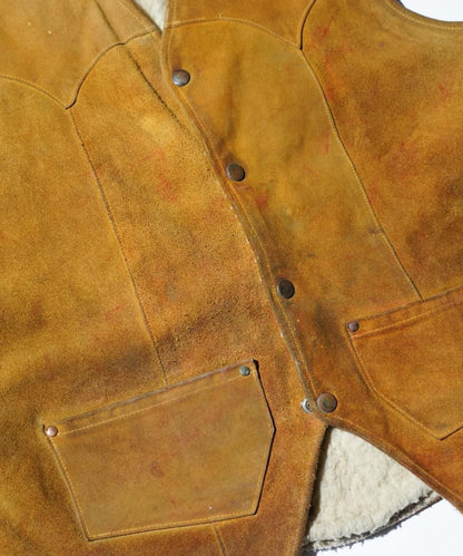 VINTAGE / 1960-70's UNKNOWN SHEEPSKIN VEST