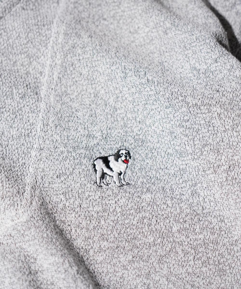 OLD / BIG DOG HEATHERED PILE KNIT HENLEY SWEATSHIRT