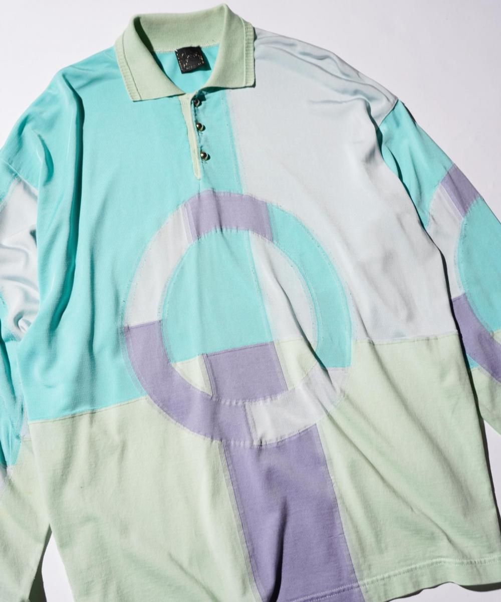 OLD / COLOR BLOCK OVERSIZED LONG SLEEVE POLO SHIRT