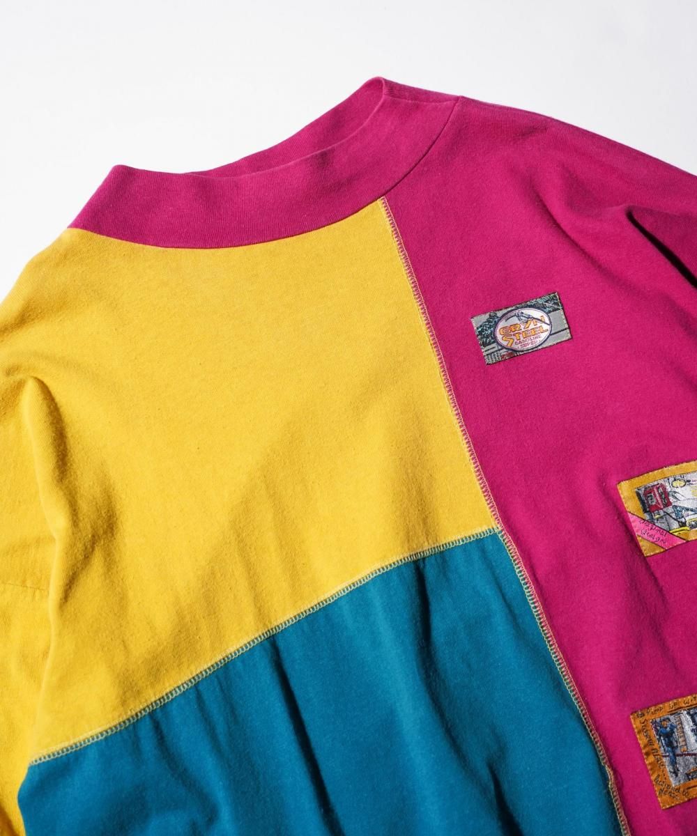OLD / NECESSARY OBJECTS COLOR BLOCK PATCHWORK L/S TEE