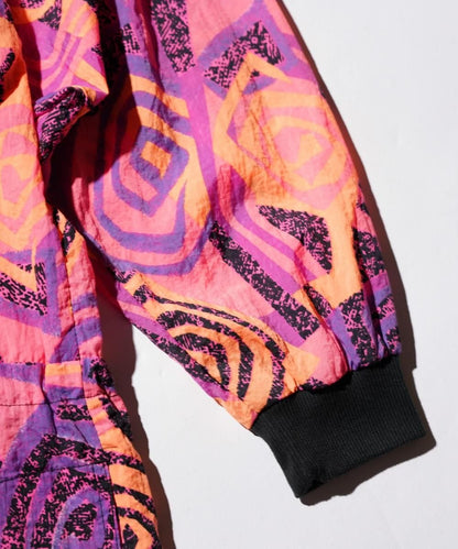 OLD / REEBOK STEP GEOMETRIC PRINT PULLOVER NYLON ANORAK