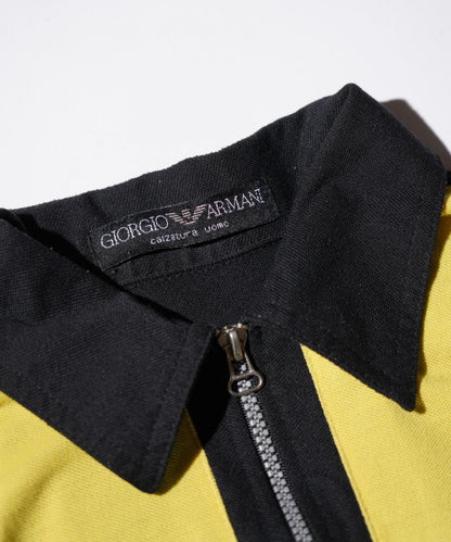 OLD / GIORGIO ARMANI COLOR BLOCK ZIP POLO SHIRT