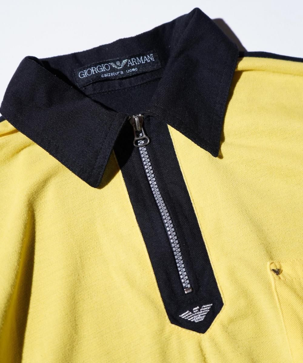 OLD / GIORGIO ARMANI COLOR BLOCK ZIP POLO SHIRT