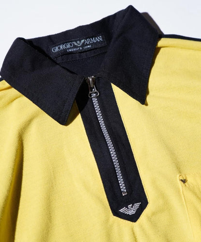 OLD / GIORGIO ARMANI COLOR BLOCK ZIP POLO SHIRT
