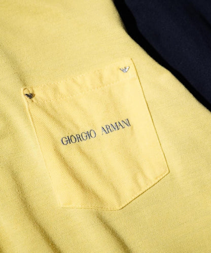 OLD / GIORGIO ARMANI COLOR BLOCK ZIP POLO SHIRT