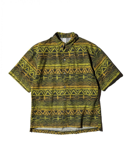 OLD / TRIBAL PATTERN SHORT SLEEVE SHIRT MADE IN USA