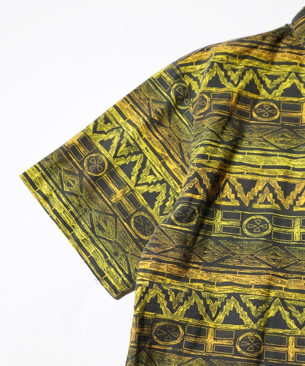OLD / TRIBAL PATTERN SHORT SLEEVE SHIRT MADE IN USA