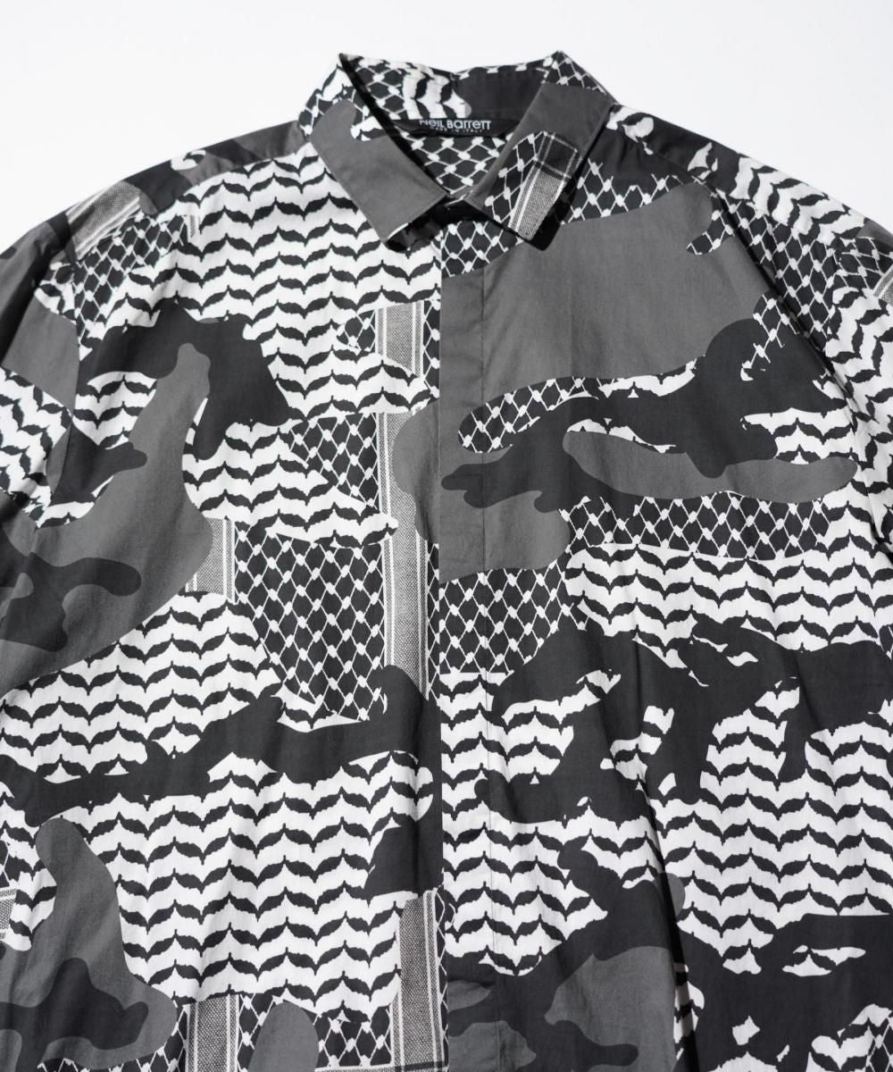 OLD / NEIL BARRETT STRETCH COTTON REGULAR FIT SHIRT