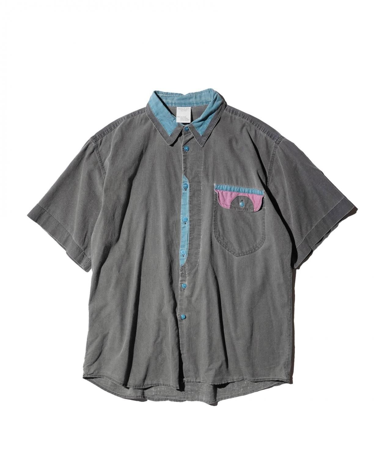 OLD / CONTRAST COLLAR DETAIL SHORT SLEEVE SHIRT